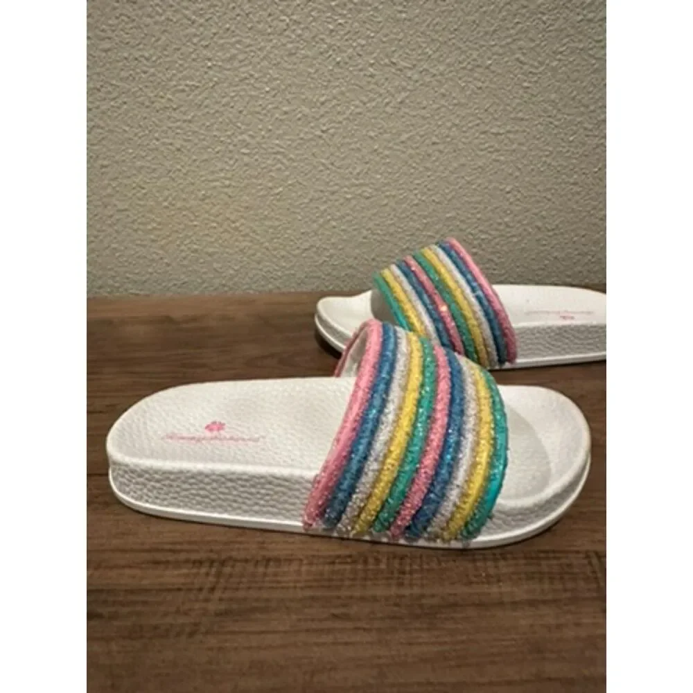 Tommy Bahama Pale Rainbow Glitter Girl Sandals Size 11